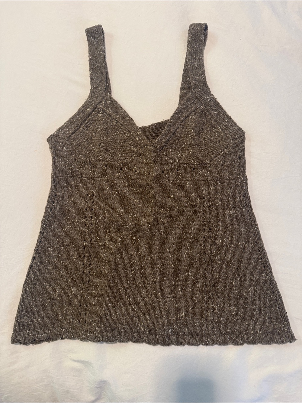 Trina Turk Brown Tweed-Effect Knit Camisole